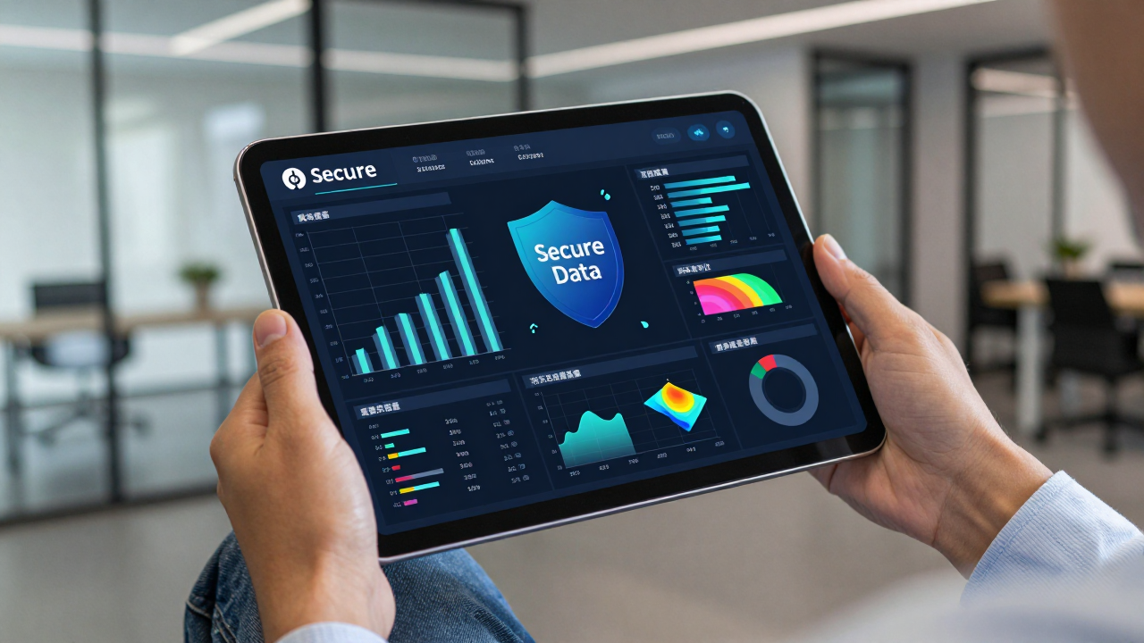 A detailed view of custom business analytics on a tablet.